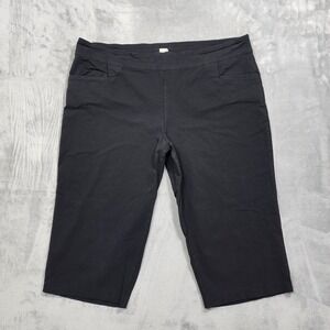 Terra & Sky Pants Womens 3X Black Capri Crop Pull On Stretch Casual Skimmer